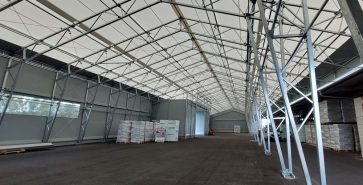 Lagerzelthalle für Dämmstoffe